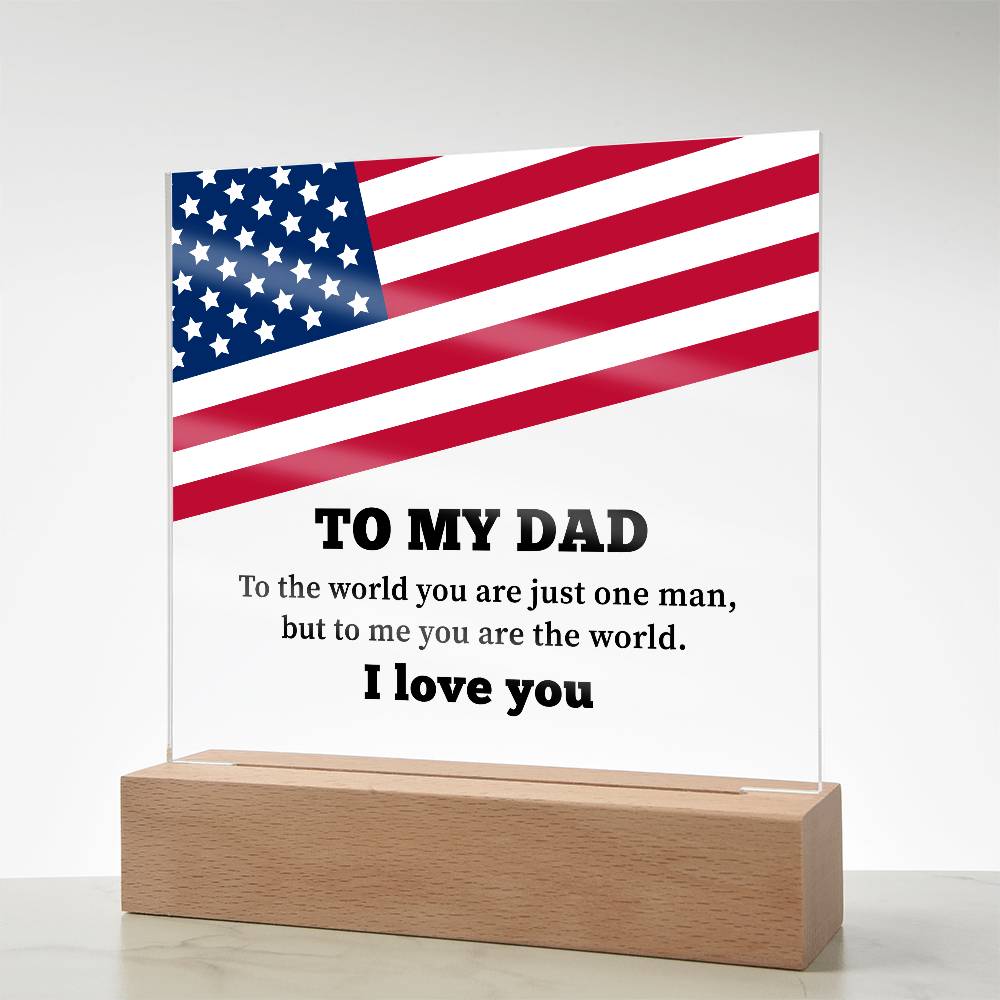 To My Dad Printed Square Acrylic Plaque