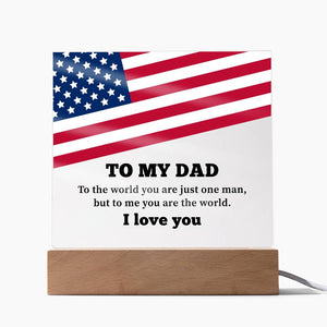 To My Dad Printed Square Acrylic Plaque