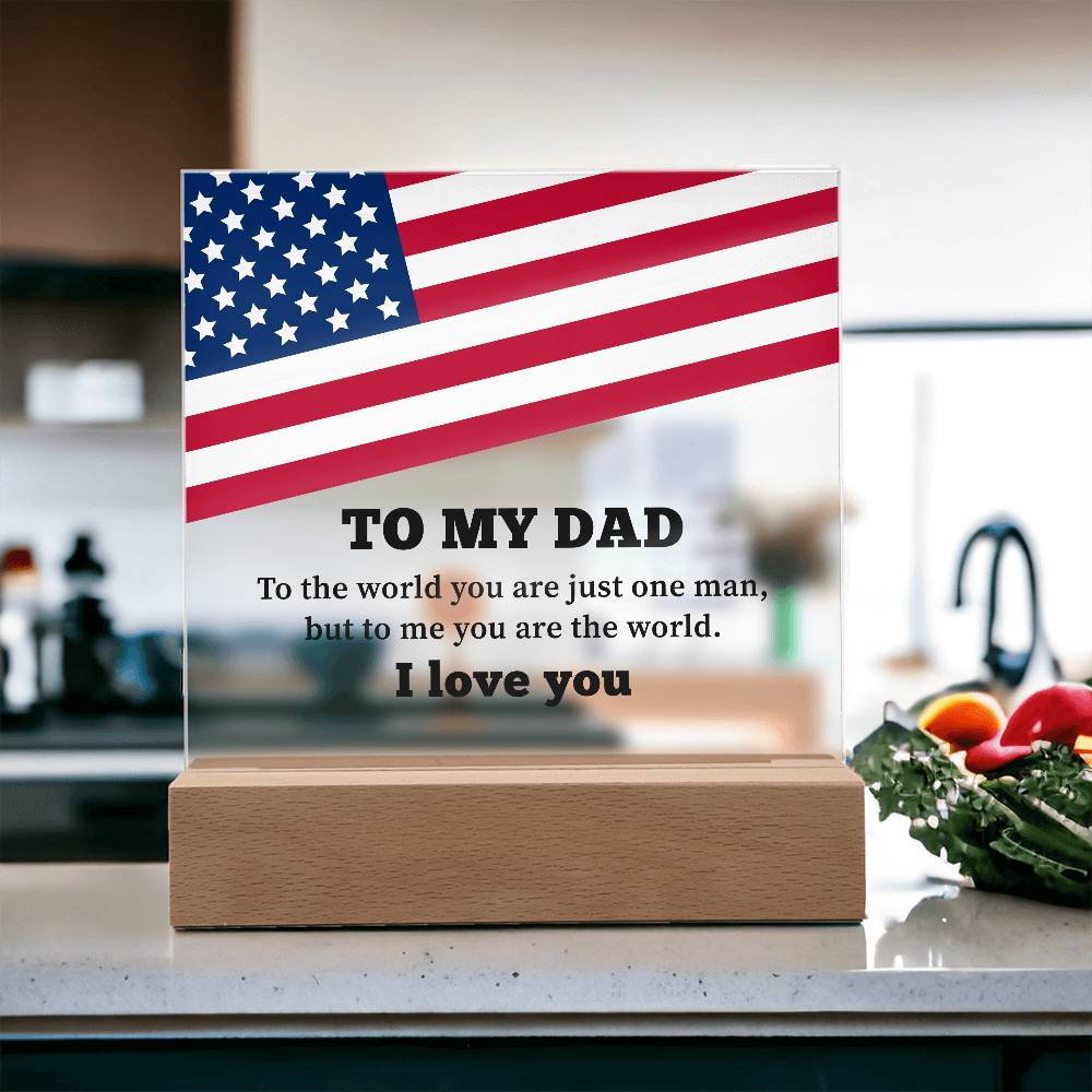 To My Dad Printed Square Acrylic Plaque