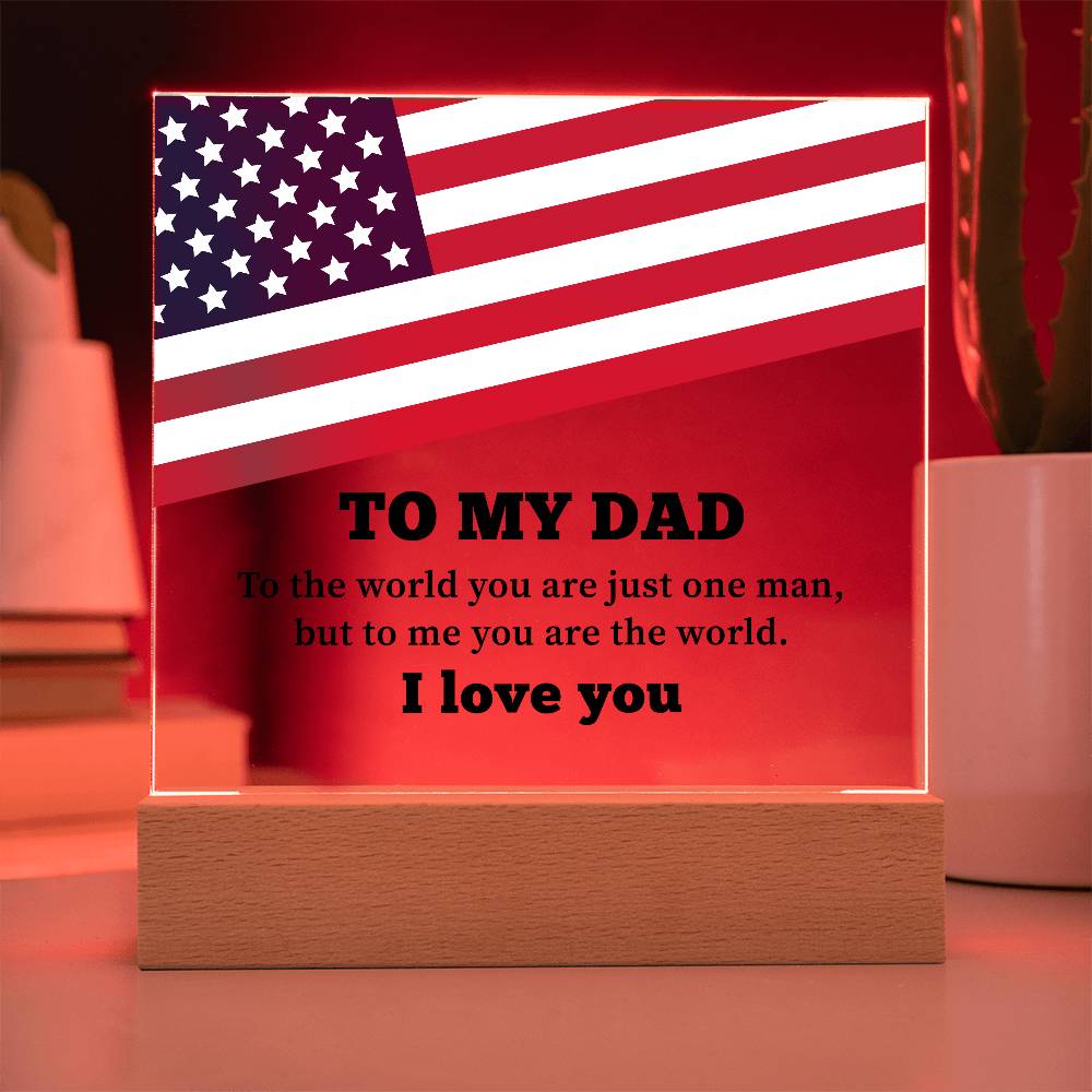 To My Dad Printed Square Acrylic Plaque