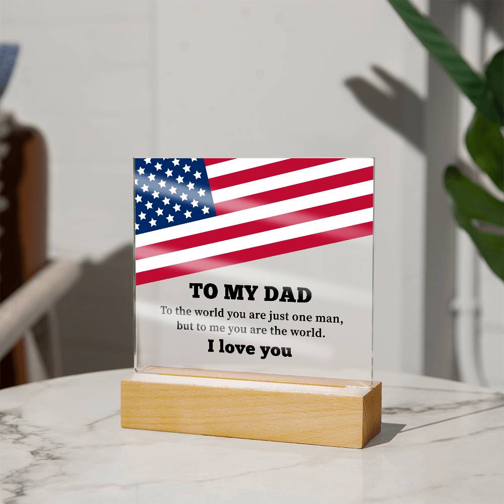 To My Dad Printed Square Acrylic Plaque