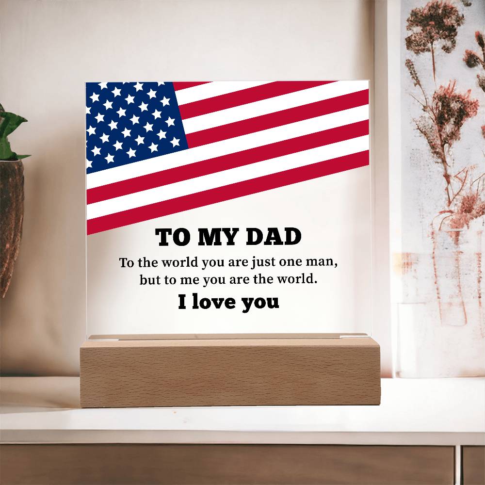 To My Dad Printed Square Acrylic Plaque