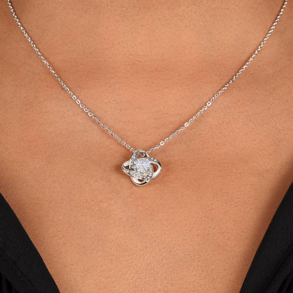 To My Mom, Thank yOU For Being My Friend - Love Knot Necklace