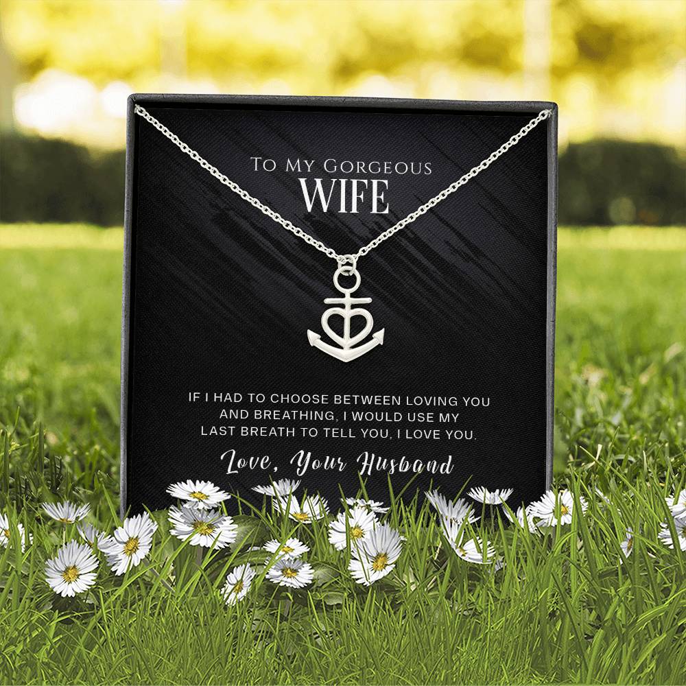 To My Wife - Anchor Pendant Necklace