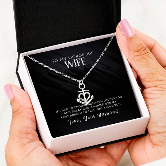 To My Wife - Anchor Pendant Necklace