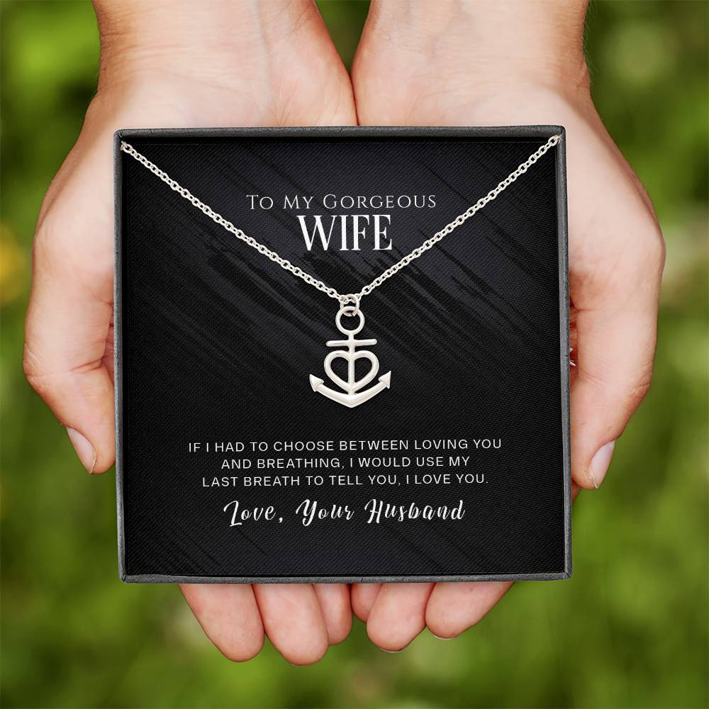 To My Wife - Anchor Pendant Necklace