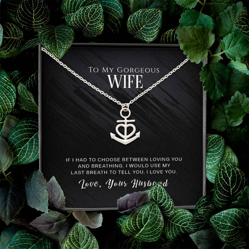 To My Wife - Anchor Pendant Necklace