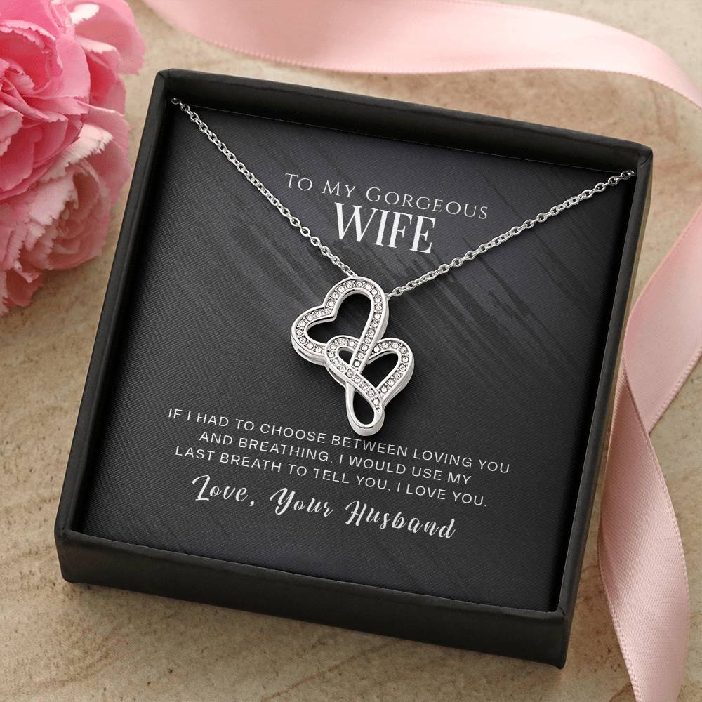 To My Wife - Heart-to-Heart Pendant Necklace