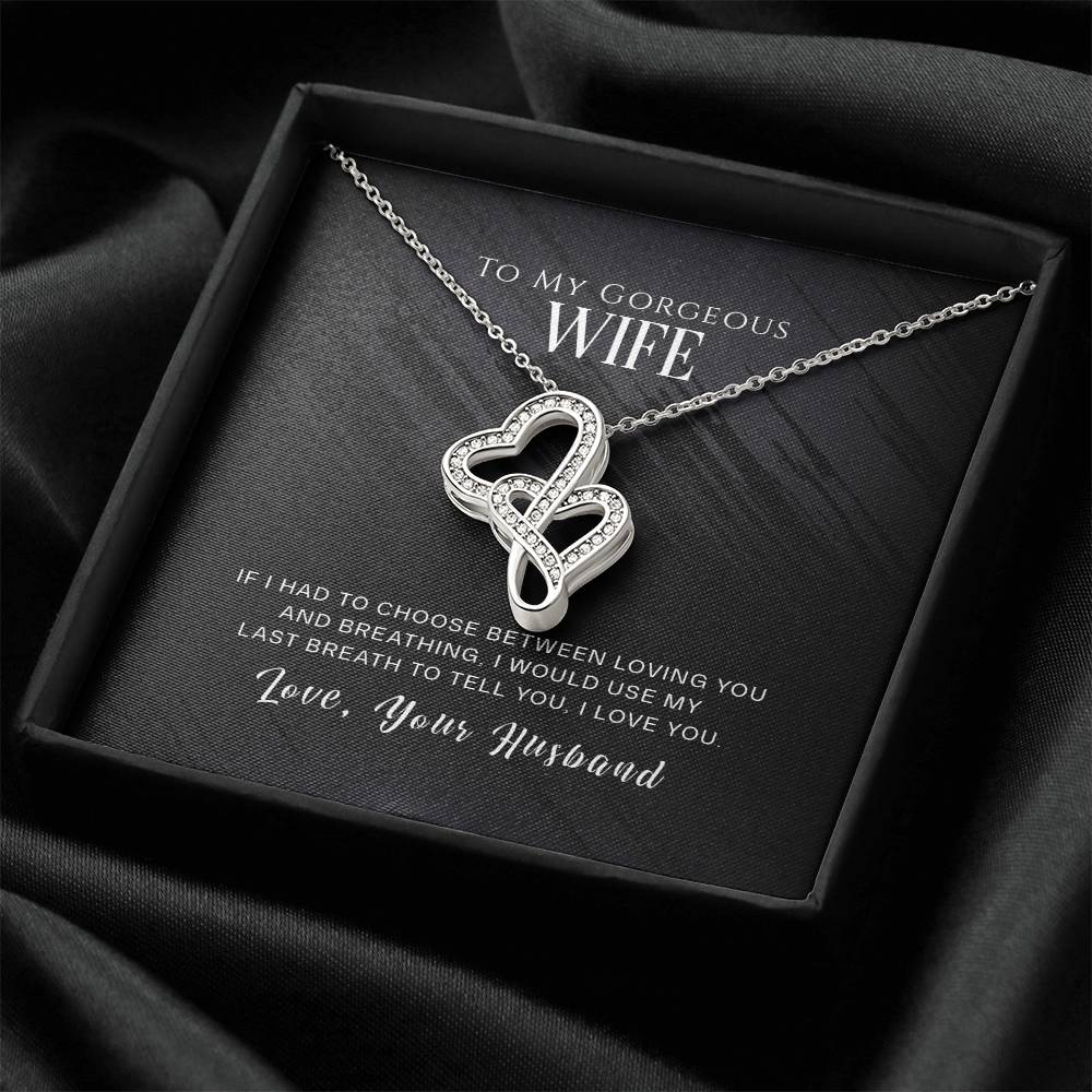 To My Wife - Heart-to-Heart Pendant Necklace