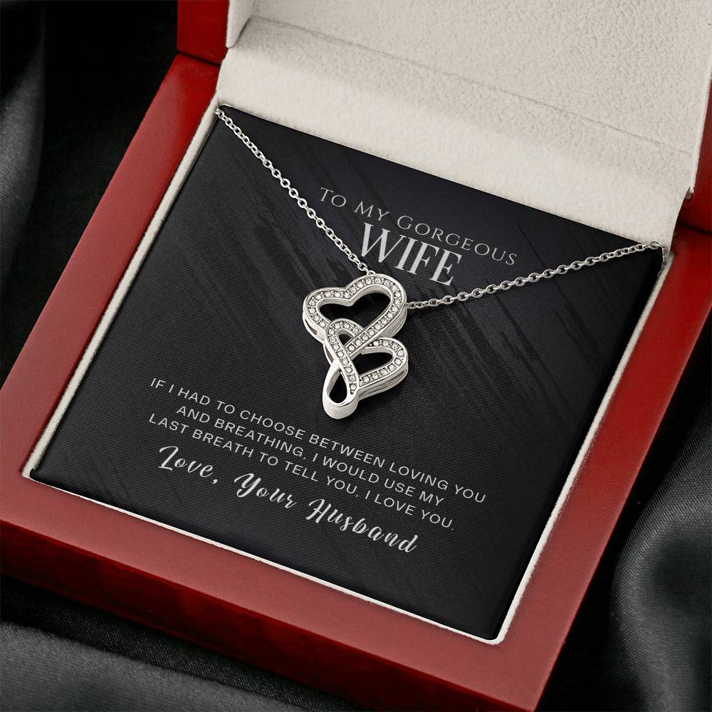 To My Wife - Heart-to-Heart Pendant Necklace