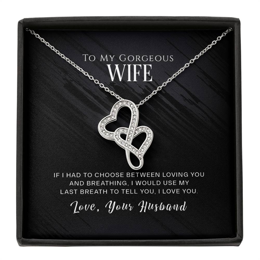 To My Wife - Heart-to-Heart Pendant Necklace