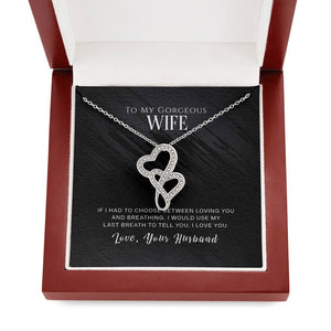 To My Wife - Heart-to-Heart Pendant Necklace