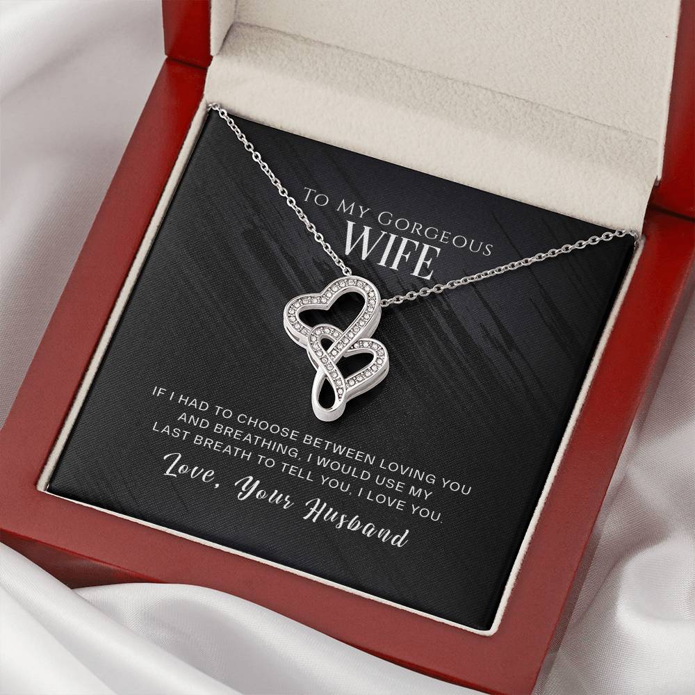 To My Wife - Heart-to-Heart Pendant Necklace