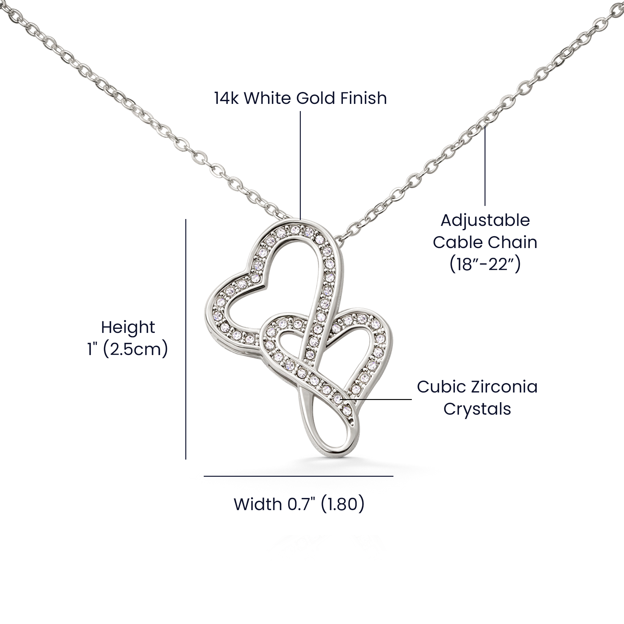 To My Wife - Heart-to-Heart Pendant Necklace