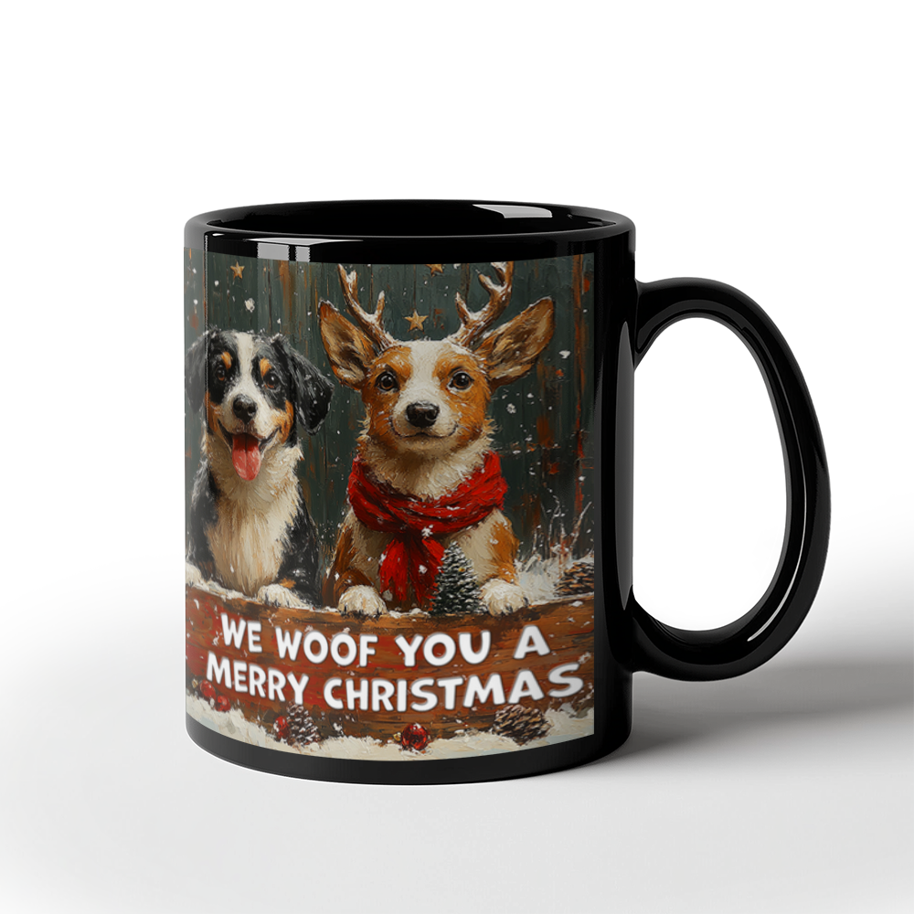 We woof you-11oz Black Mug Design