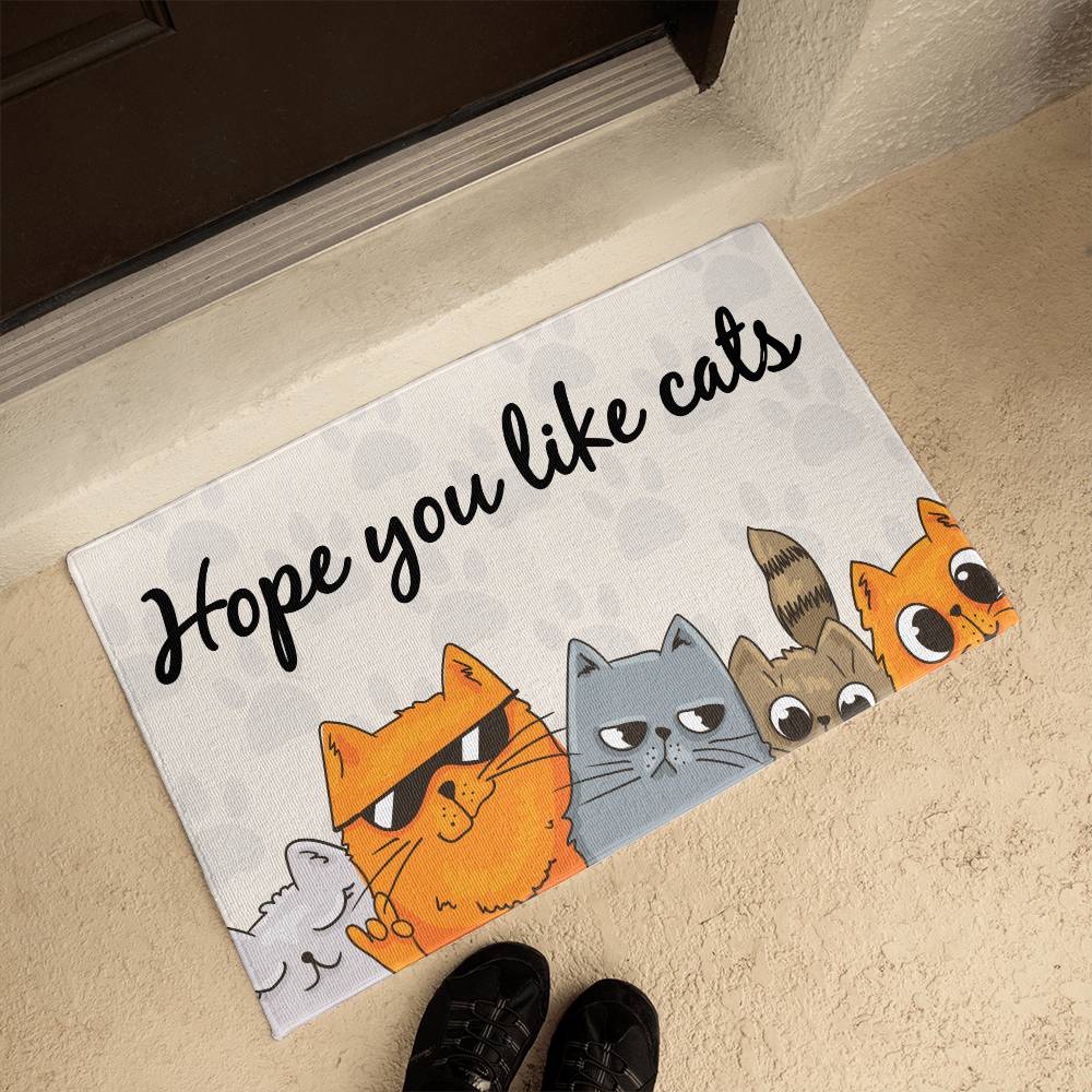 Welcome Mat - Hope You Like Cats