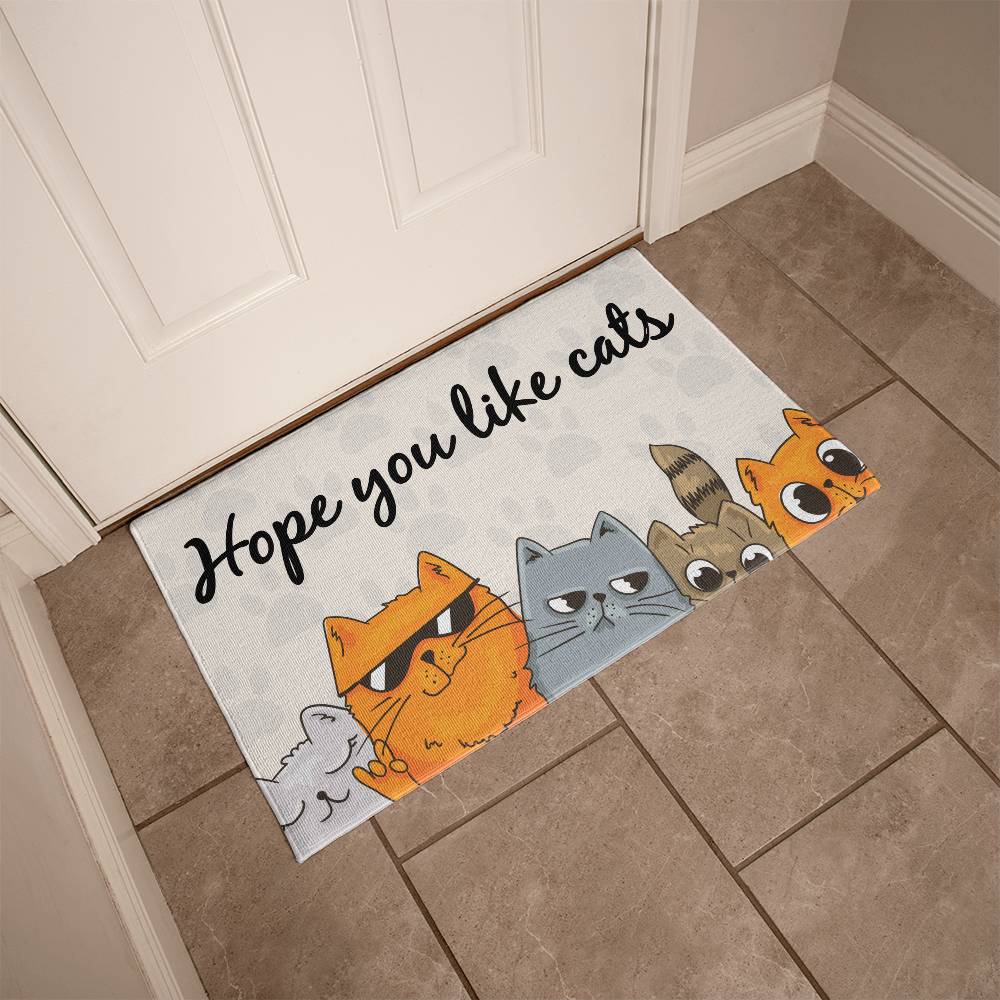 Welcome Mat - Hope You Like Cats