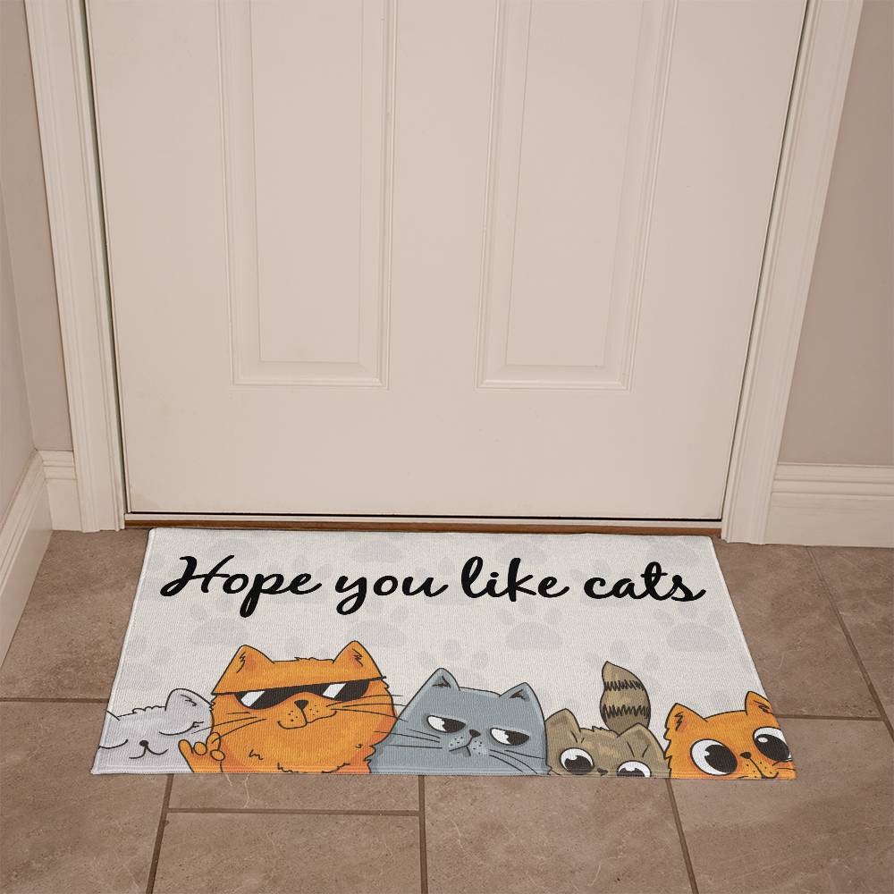 Welcome Mat - Hope You Like Cats