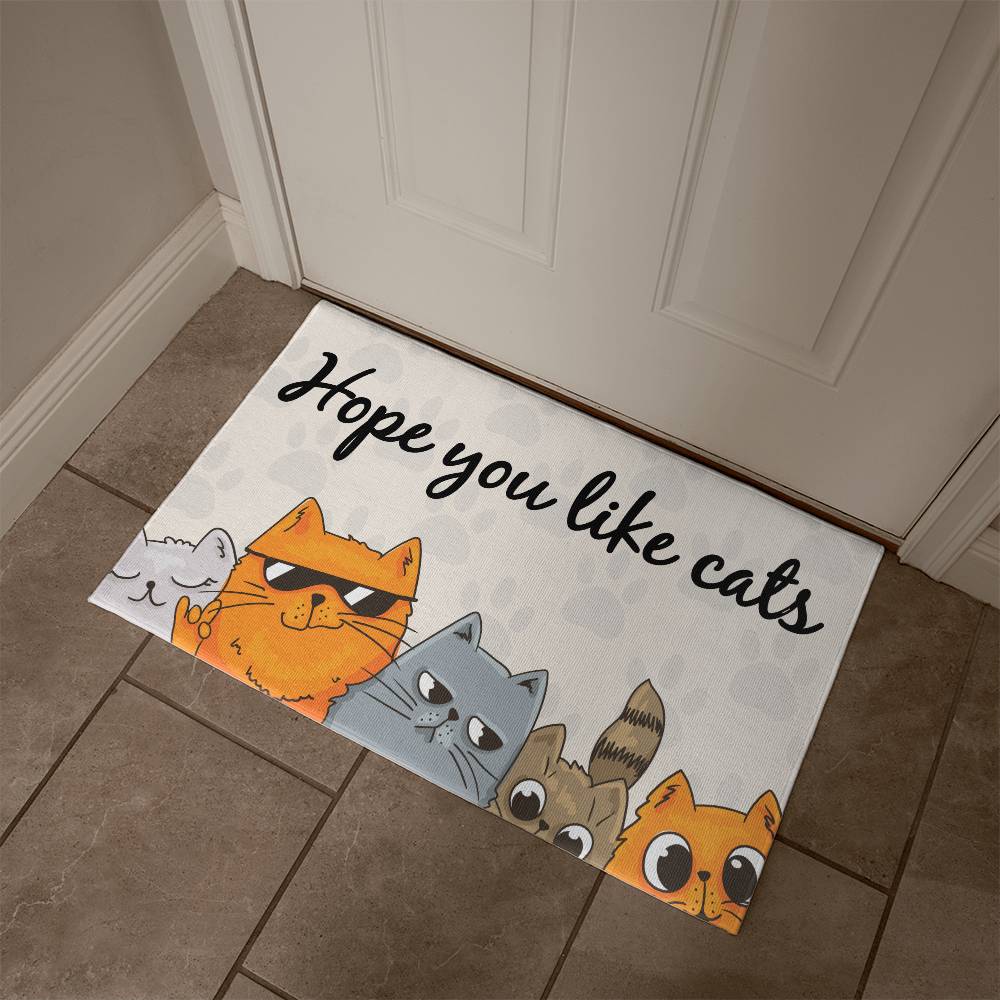 Welcome Mat - Hope You Like Cats