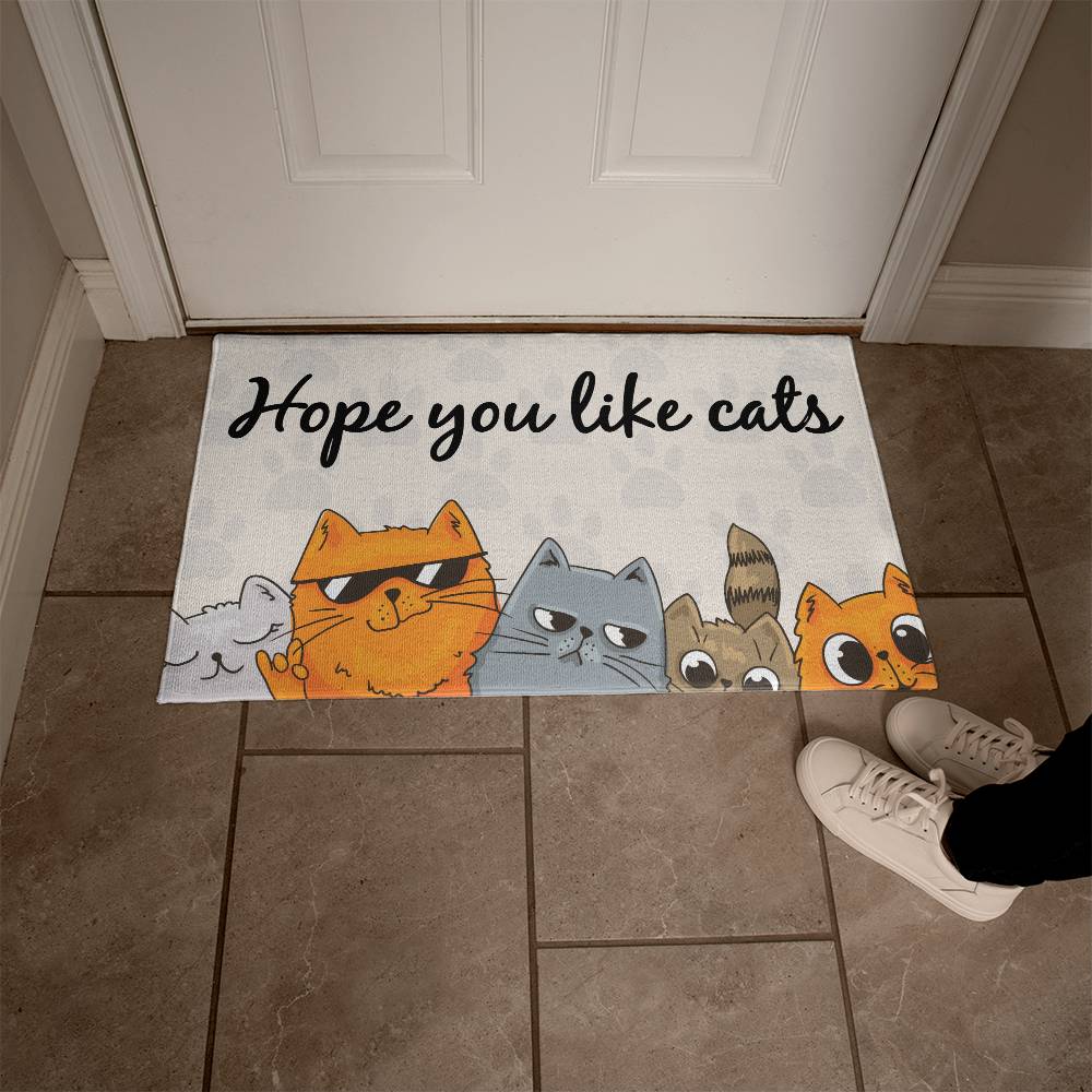 Welcome Mat - Hope You Like Cats