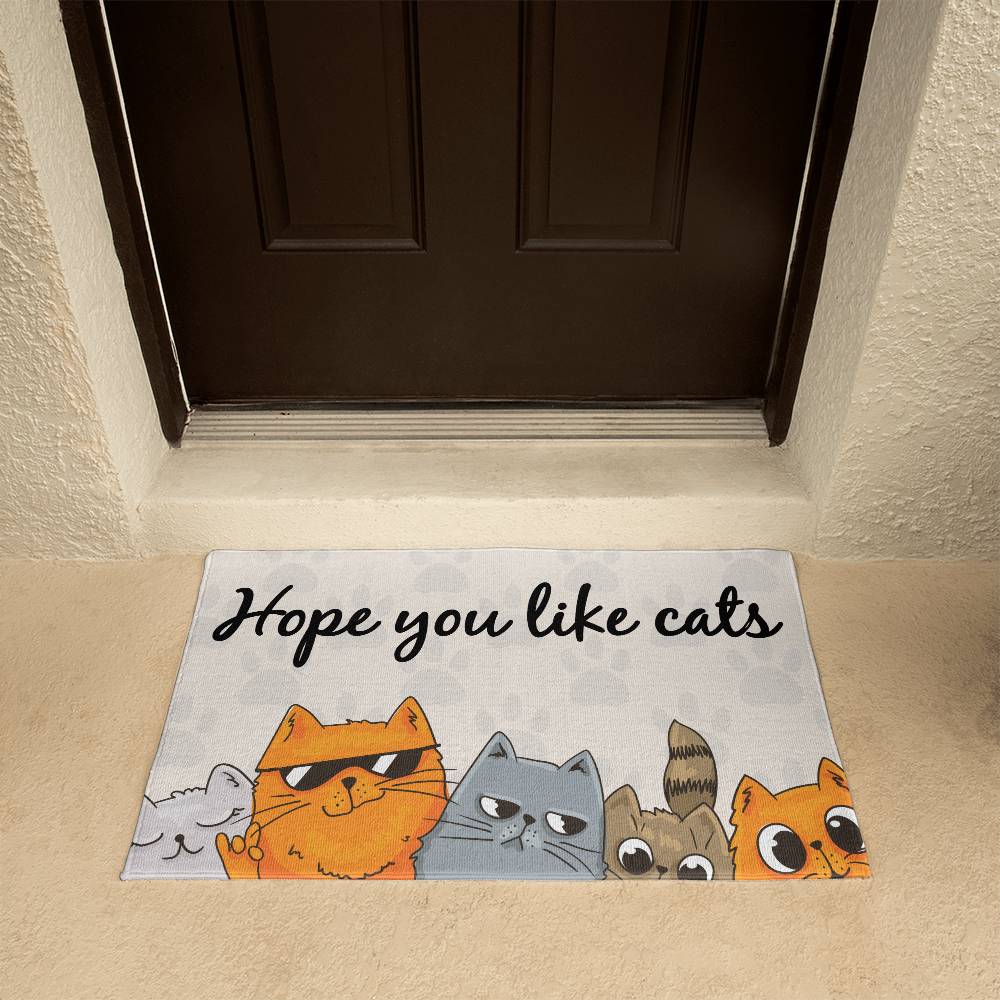 Welcome Mat - Hope You Like Cats