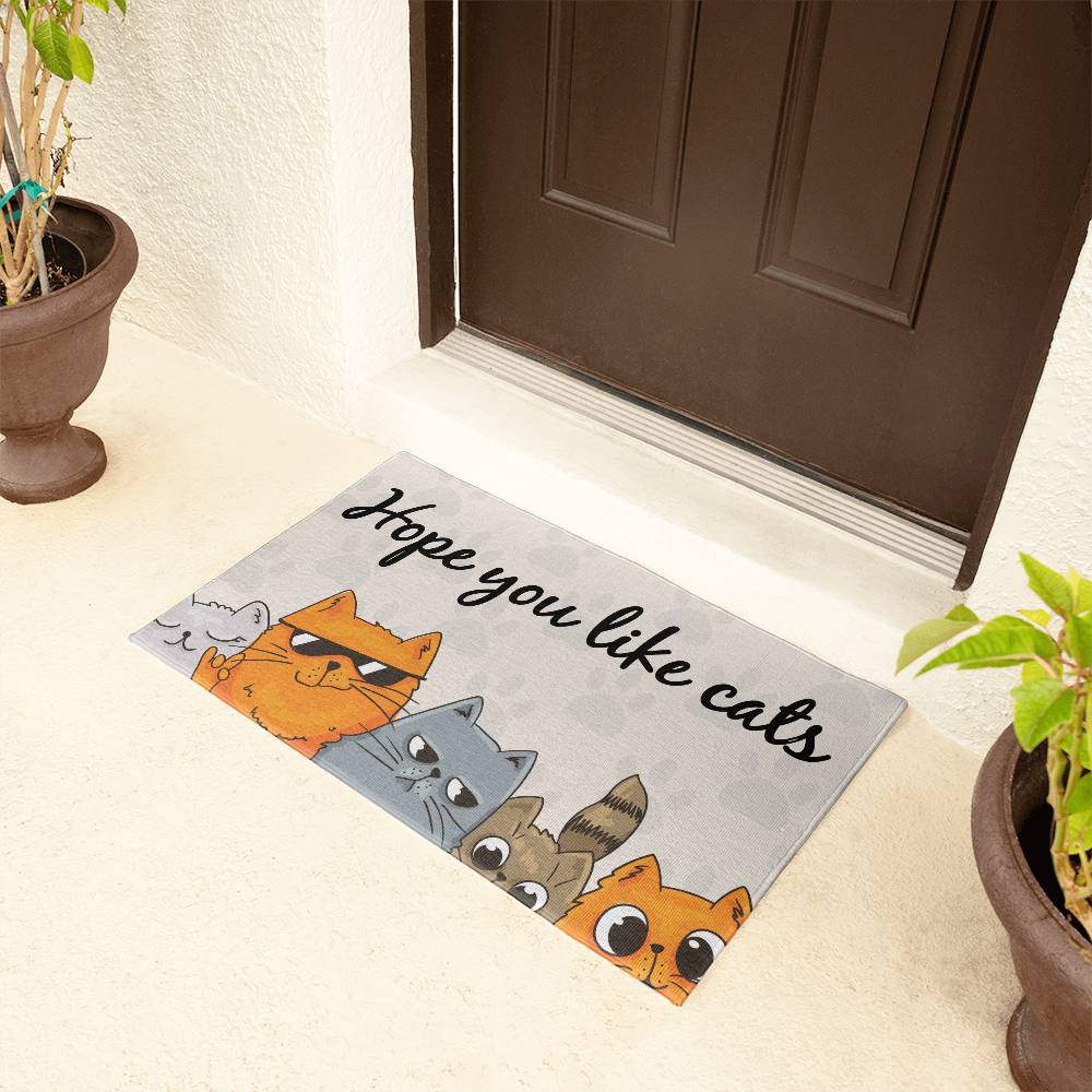 Welcome Mat - Hope You Like Cats