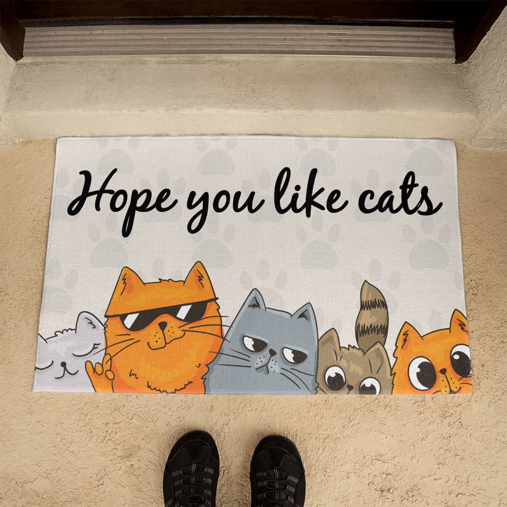 Welcome Mat - Hope You Like Cats