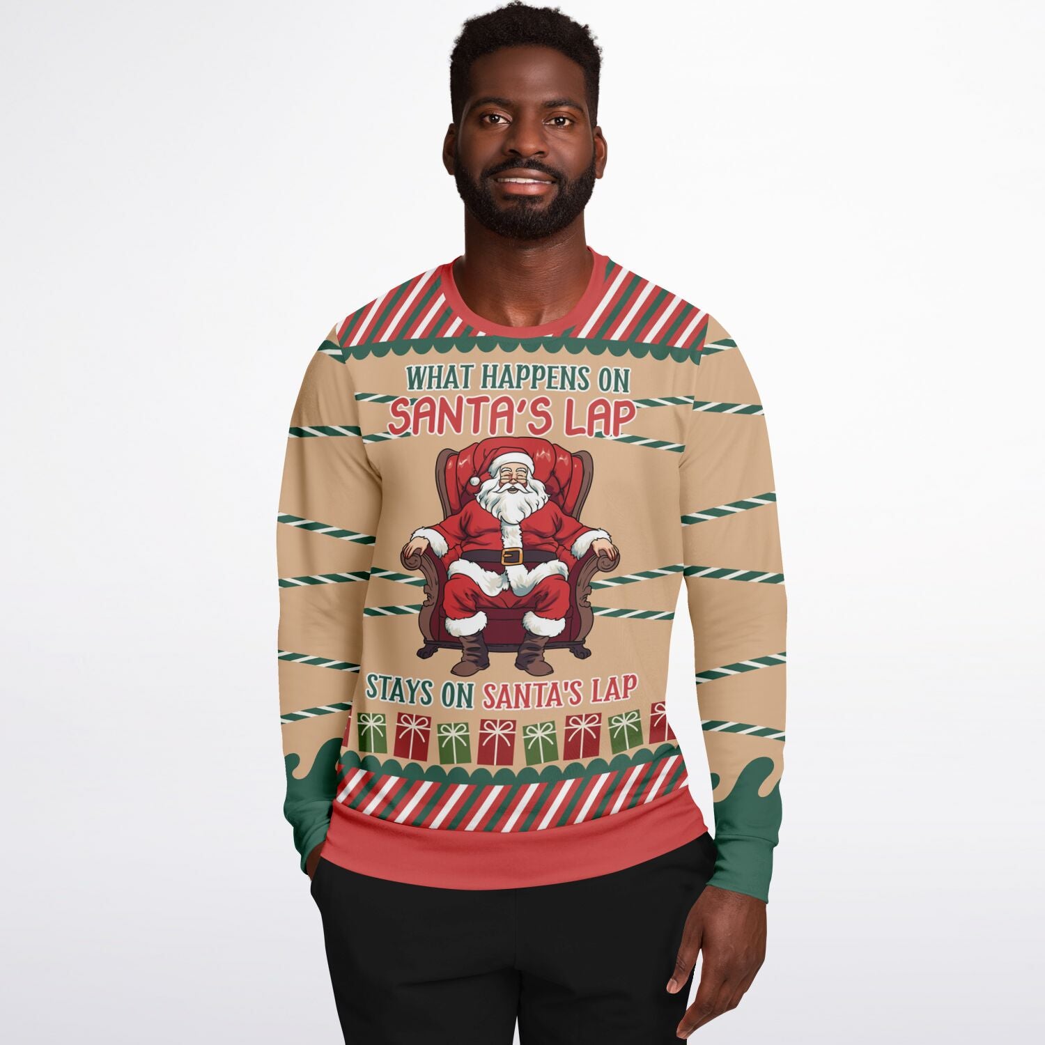 What Happens on Santa’s Lap Sweatshirt