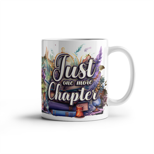 White Ceramic Mug 11oz Design, Just one more chapter