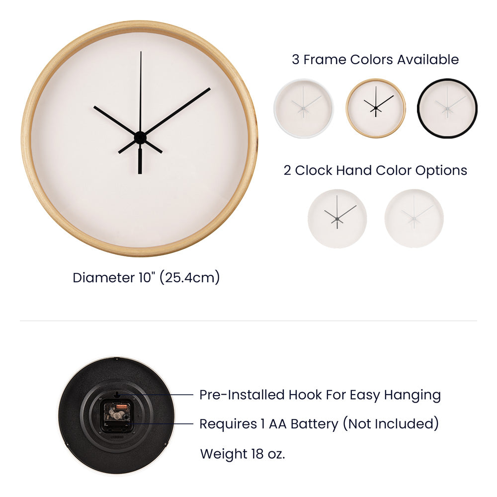 Wood Frame 10 Clock Design - Family Tree