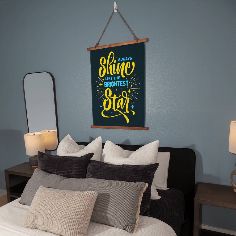 Wood Framed Wall Tapestry - Always shine like the stars