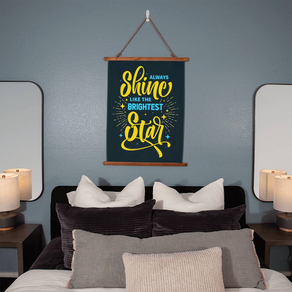 Wood Framed Wall Tapestry - Always shine like the stars