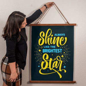 Wood Framed Wall Tapestry - Always shine like the stars