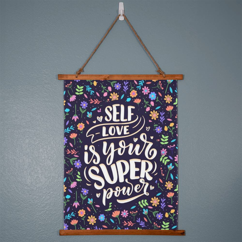 Wood Framed Wall Tapestry - Self Love Is Your Superpower Power