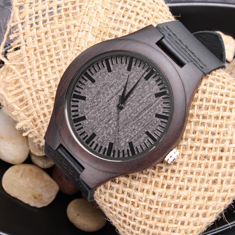 Wood Watch with Engraving - Don't waste your time