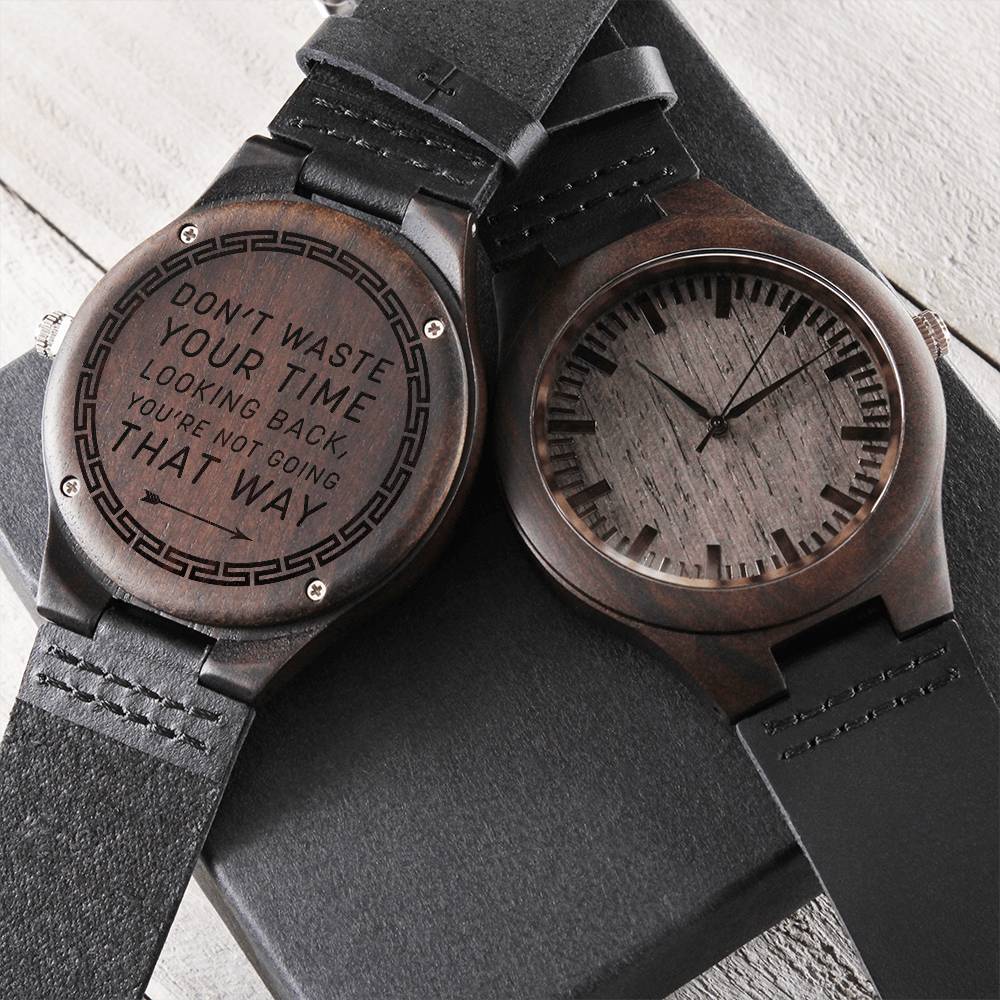 Wood Watch with Engraving - Don't waste your time