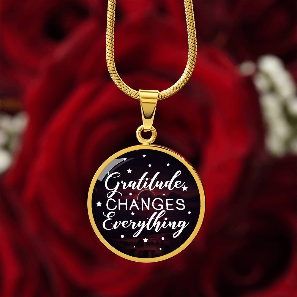 Gratitude Luxury Graphic Circle Necklace - Everything