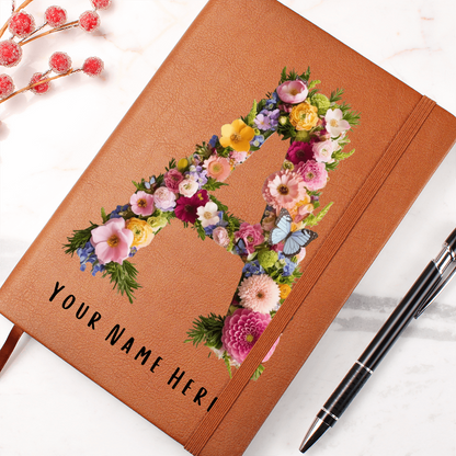 Personalised Letter Graphic Leather Journal