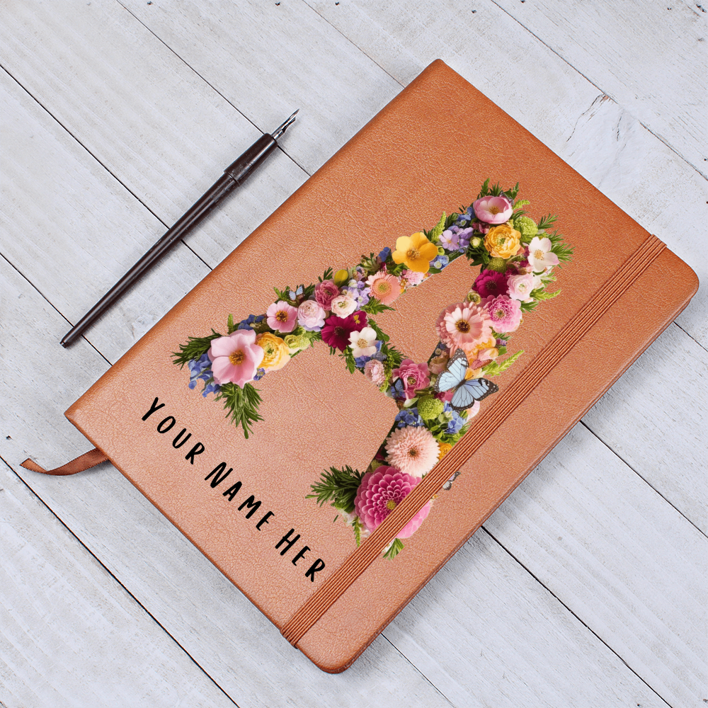 Personalised Letter Graphic Leather Journal