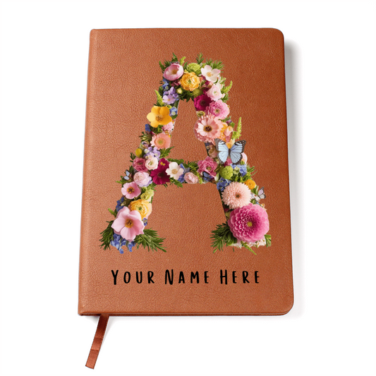 Personalised Letter Graphic Leather Journal