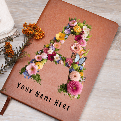 Personalised Letter Graphic Leather Journal