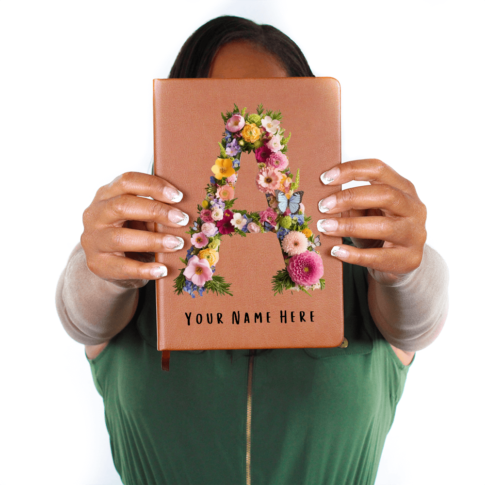 Personalised Letter Graphic Leather Journal