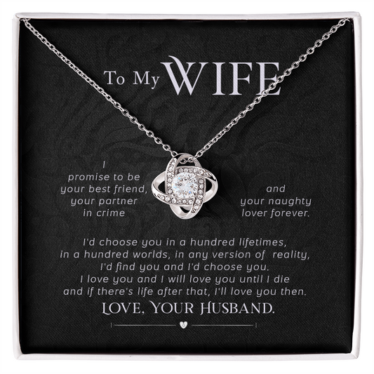 To My Wife Love Knot Necklace