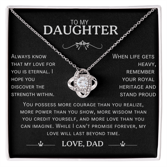To My Daughter – Eternal Love Knot Necklace from Dad