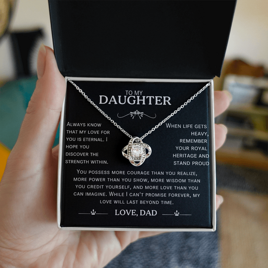 To My Daughter – Eternal Love Knot Necklace from Dad