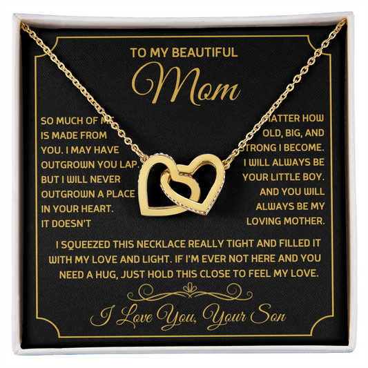 To My Beautiful Mom Interlocking Hearts Necklace
