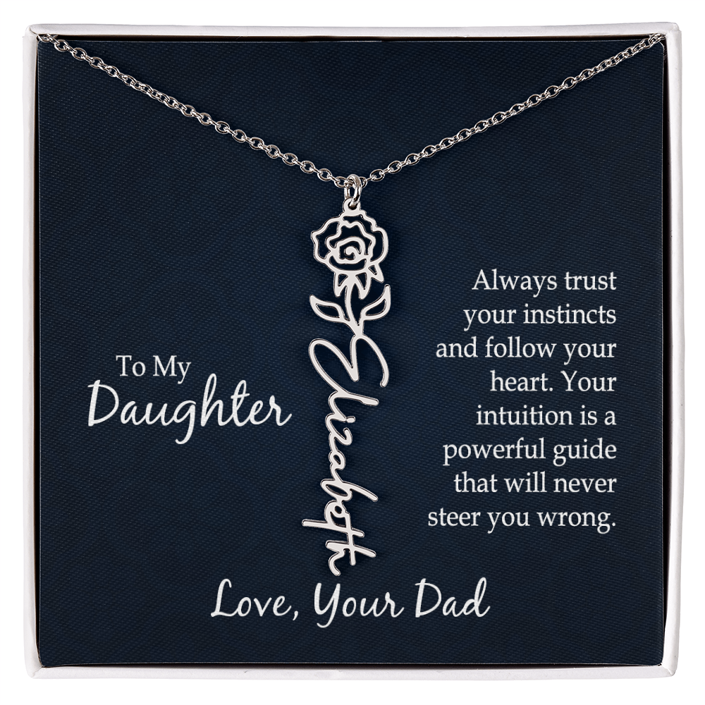 Flower Name Necklace - To My Beautiful Daughter