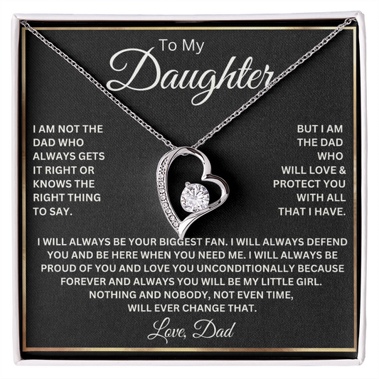 Daughter Gift from Dad – Forever Love CZ Heart Necklace