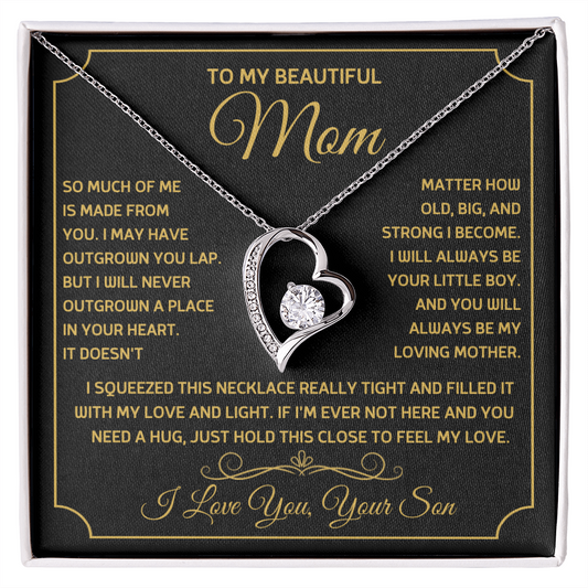 To My Beautiful Mom Necklace – Forever Love Heart