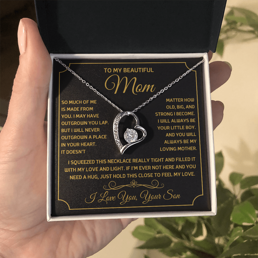 To My Beautiful Mom Necklace – Forever Love Heart